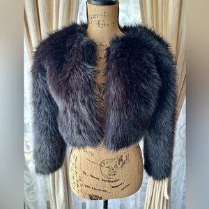 Luxurious Black Faux Fur Jacket Art Class
